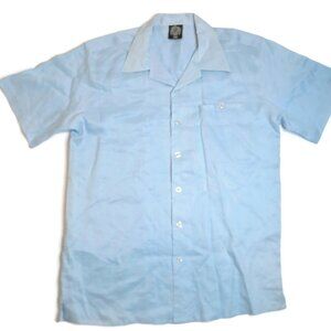 Empra Sport Button Up Shirt 100% Linen‎ Mens XL Blue Short Sleeve